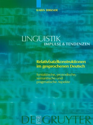 cover image of Relativ(satz)konstruktionen im gesprochenen Deutsch